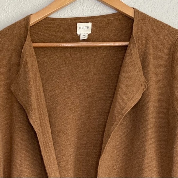 J. Crew Factory Camel Tan Oversized Sweater Blazer Soft Cozy Large Pockets Sz XS - Picture 3 of 11